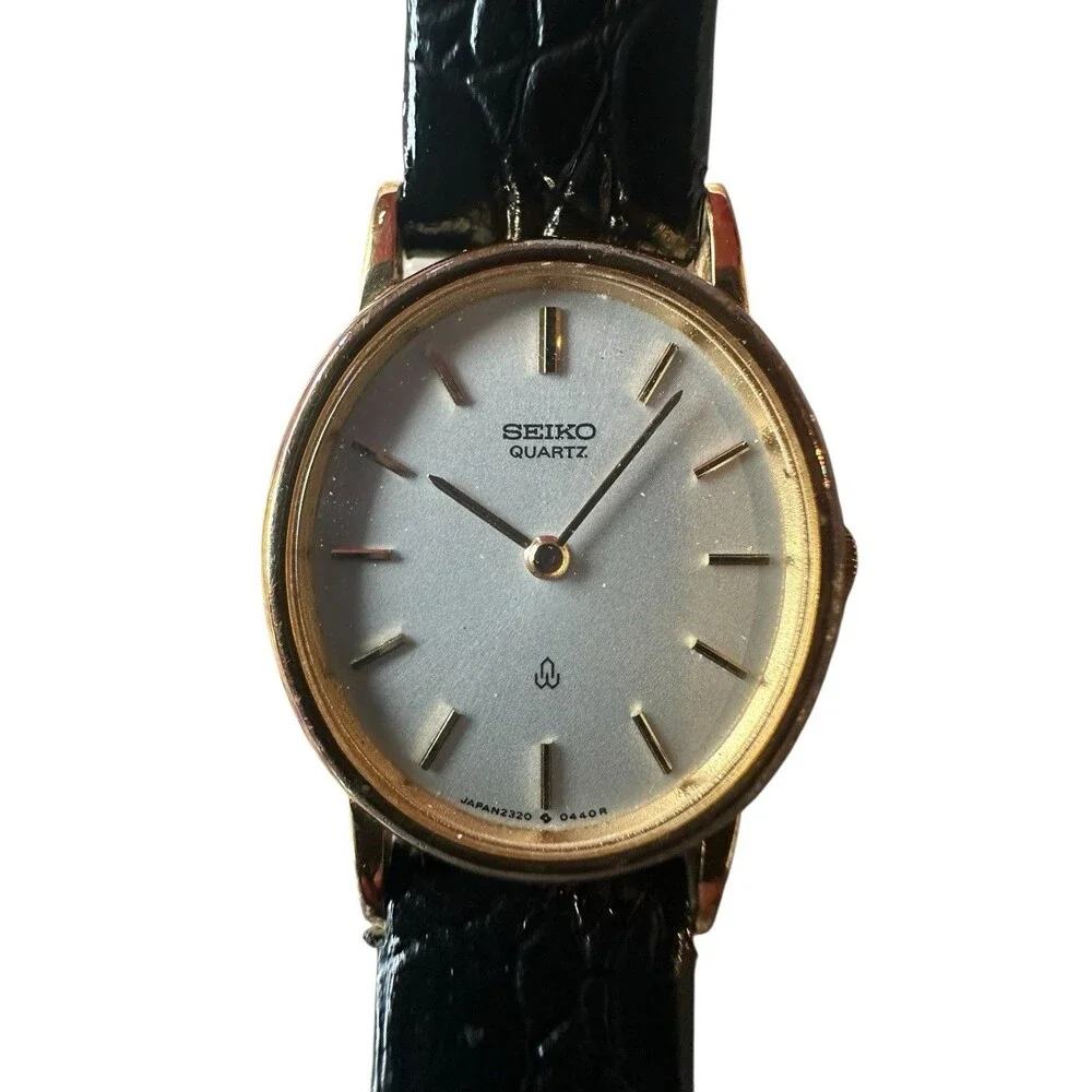Vintage SEIKO 2320-5290 Quartz Watch Gold Tone Women's Classic